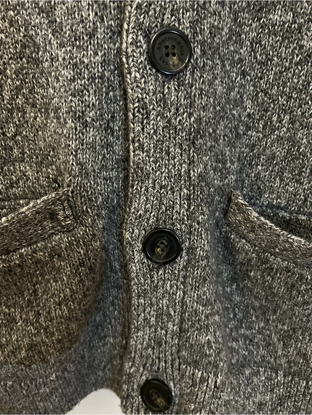Abercrombie & Fitch Gray Shawl Collar Button Cardigan Sweater Men’s M